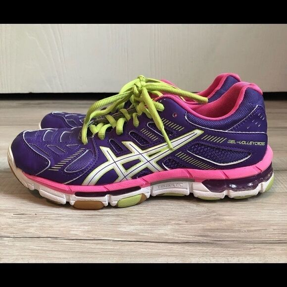 ASICS Purple Gel Volleycross Shoes Size 6 - Picture 5 of 9